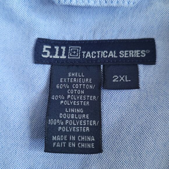 5.11 Tactical Shirt 2XL Blue RapiDraw Covert Conceal Carry Mesh Lined 72170 - Picture 6 of 15